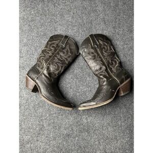 Womens Cowboy Boots Durango Brown Leather Western Classic, Size US 8 M
